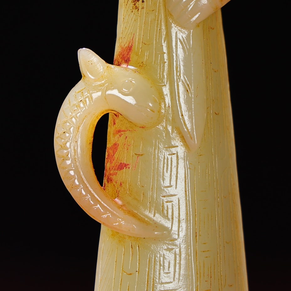 Old Hetian Jade Mythological Figure Statue - 5