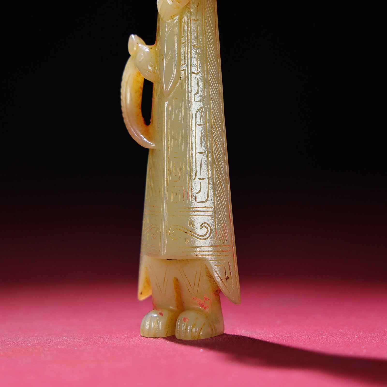 Old Hetian Jade Mythological Figure Statue - 6