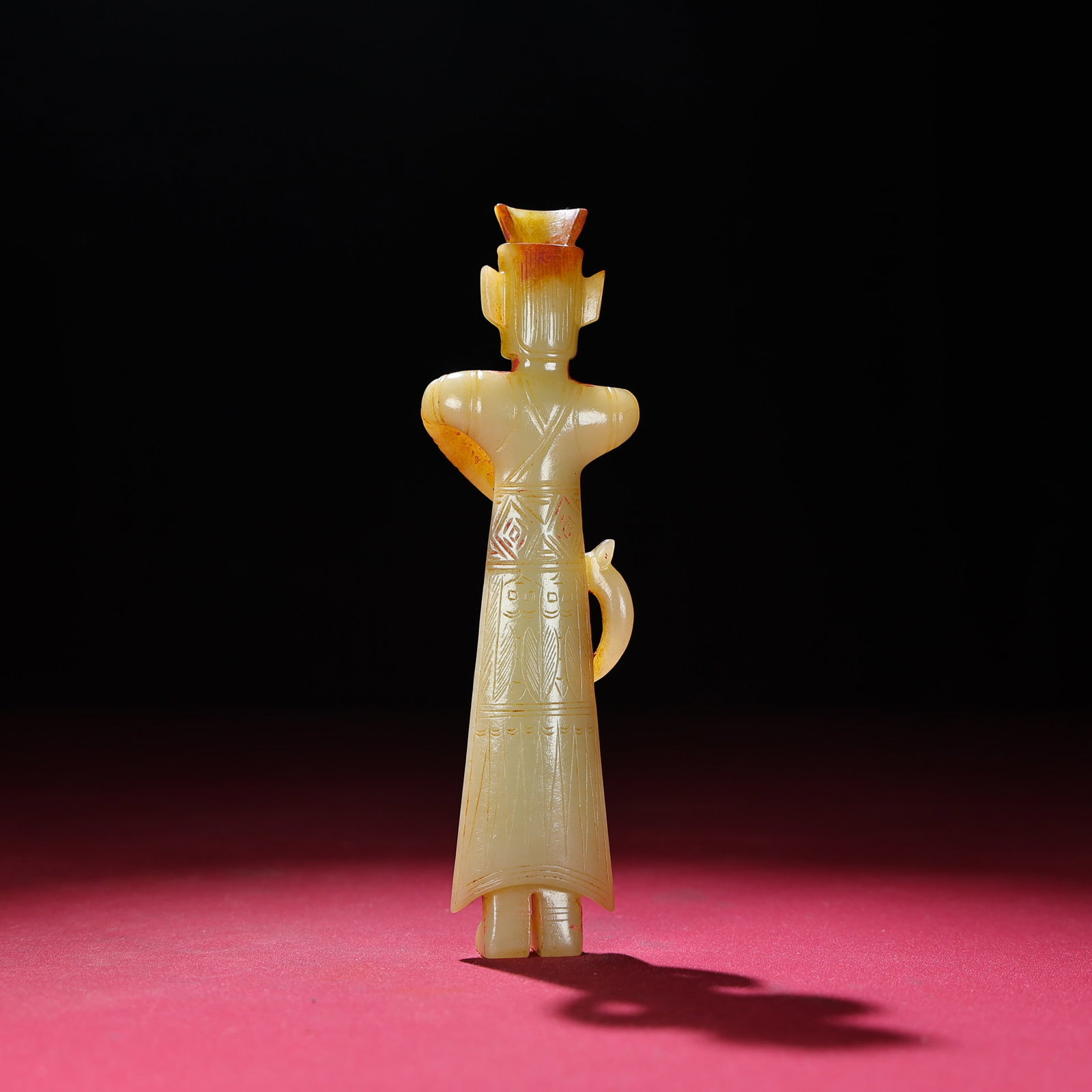 Old Hetian Jade Mythological Figure Statue - 8