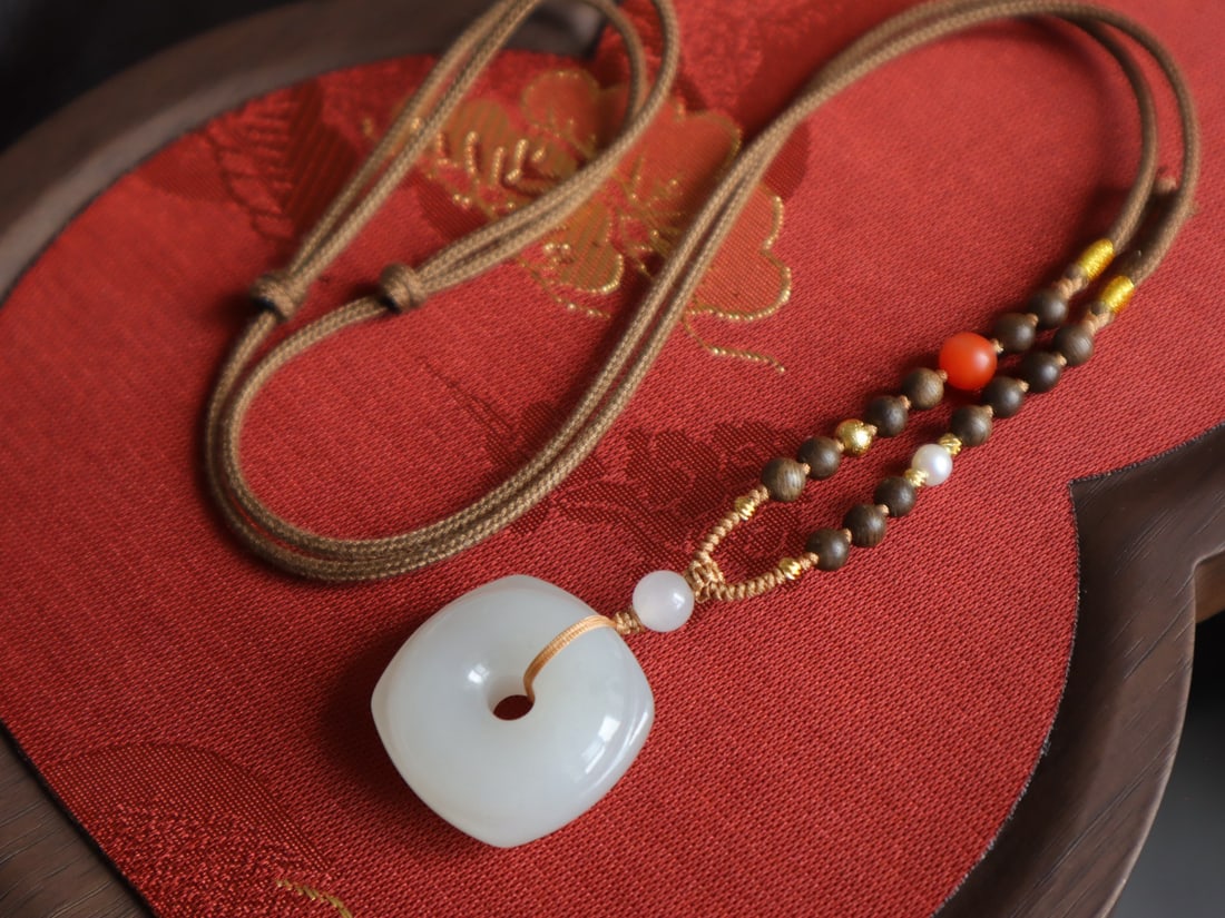 Natural Hetian Jade Lucky Pendant - 2