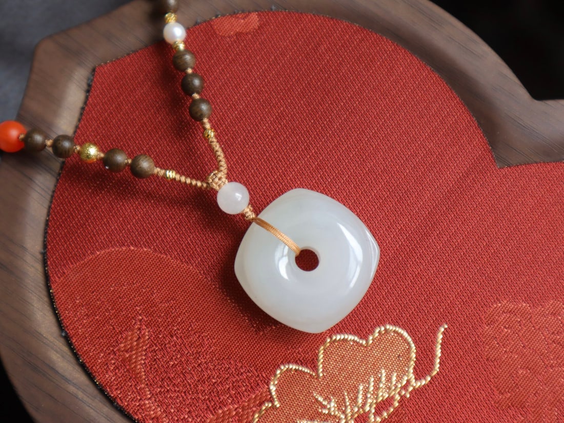 Natural Hetian Jade Lucky Pendant - 4