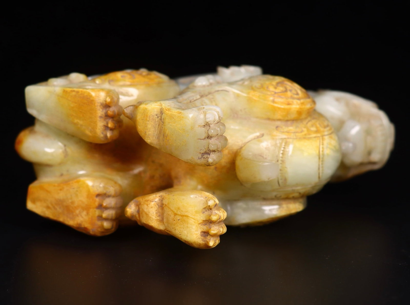 Vintage Hetian Jade Lucky Beast Statue - 9