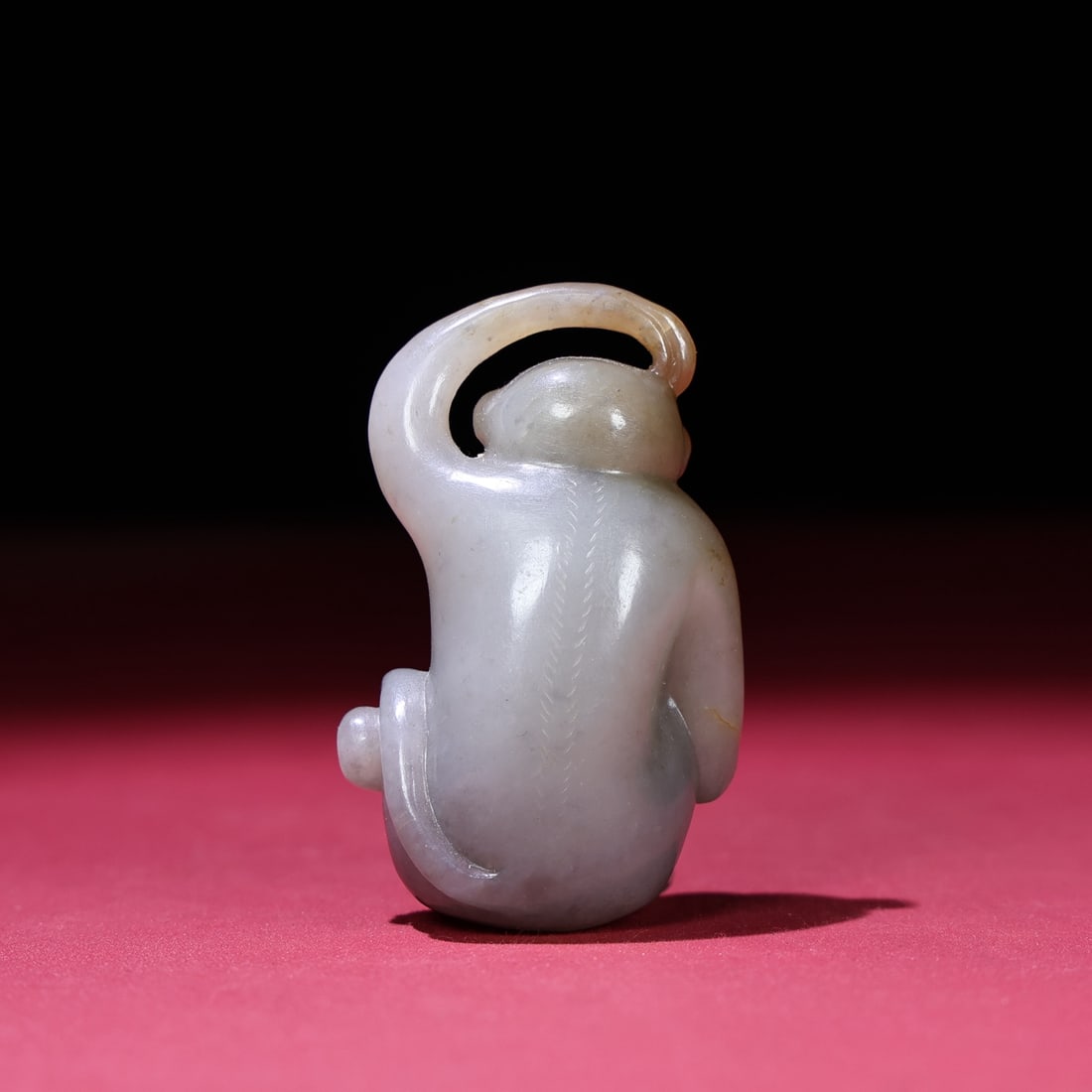 Old Hetian Jade Monkey Statue - 7