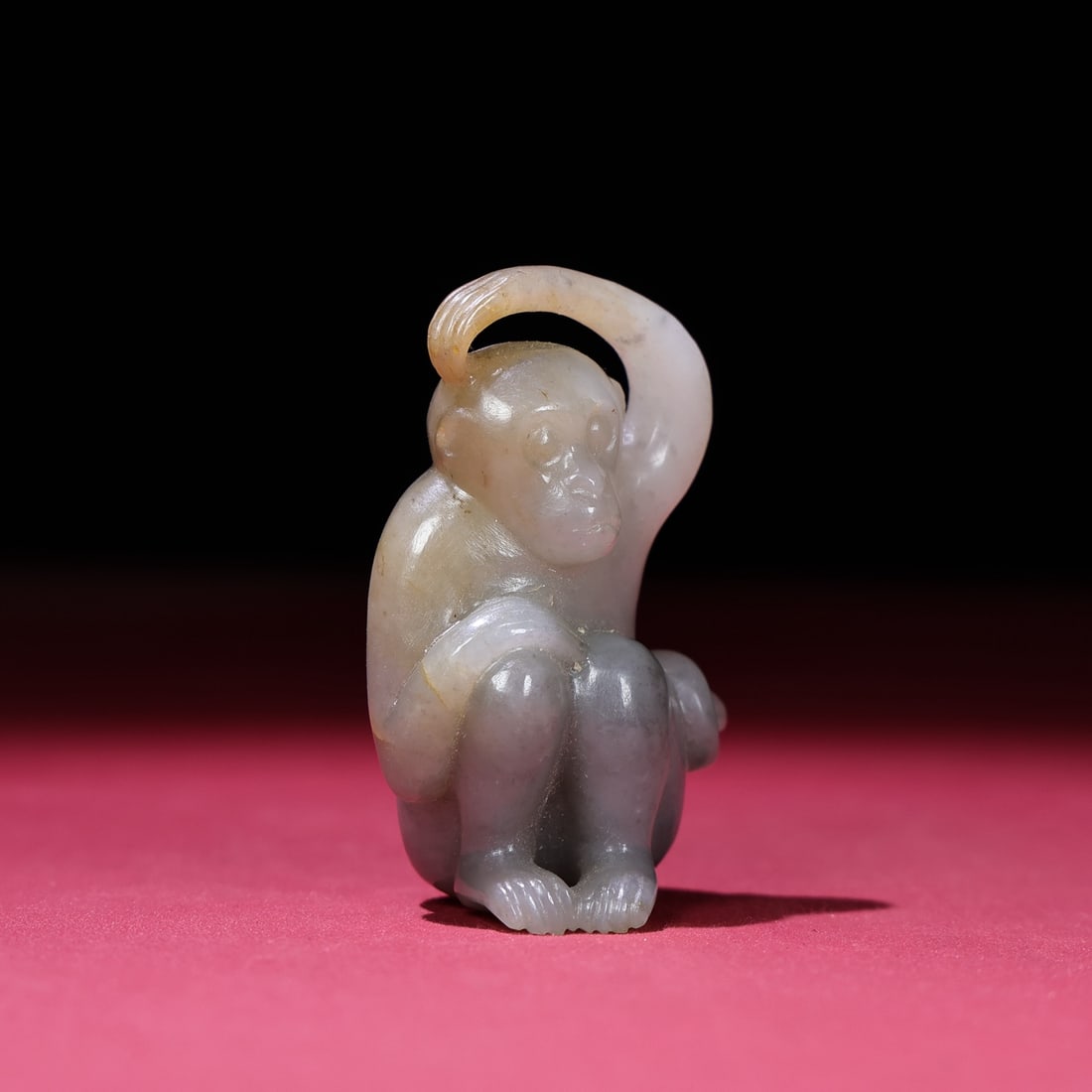 Old Hetian Jade Monkey Statue - 8