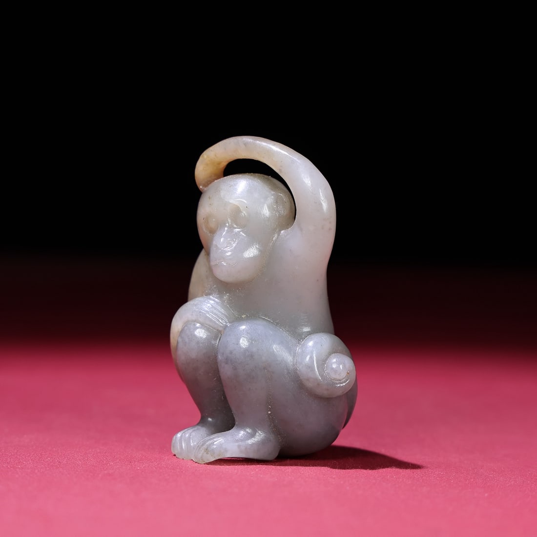 Old Hetian Jade Monkey Statue - 9