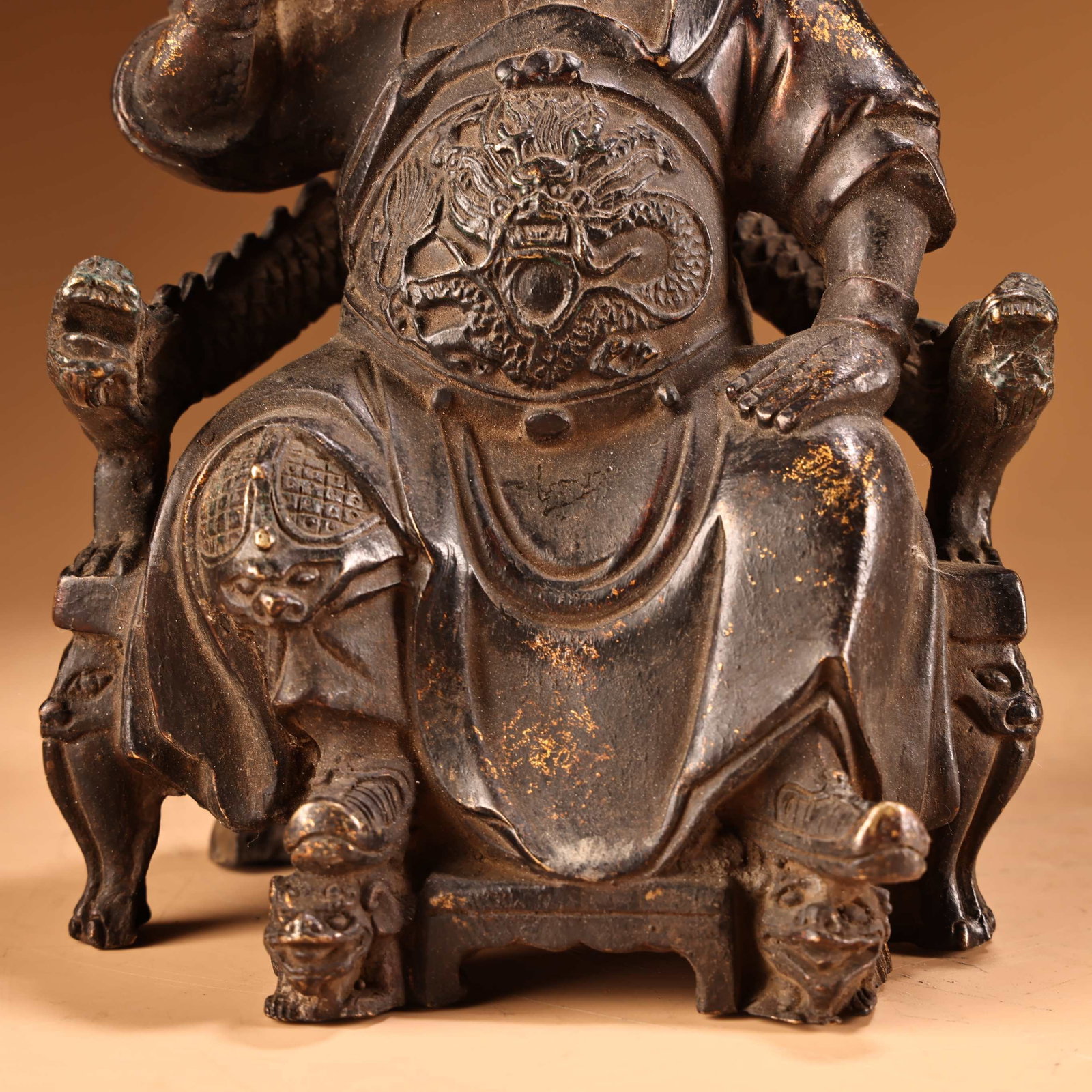 Vintage Bronze Guangong General Statue - 10