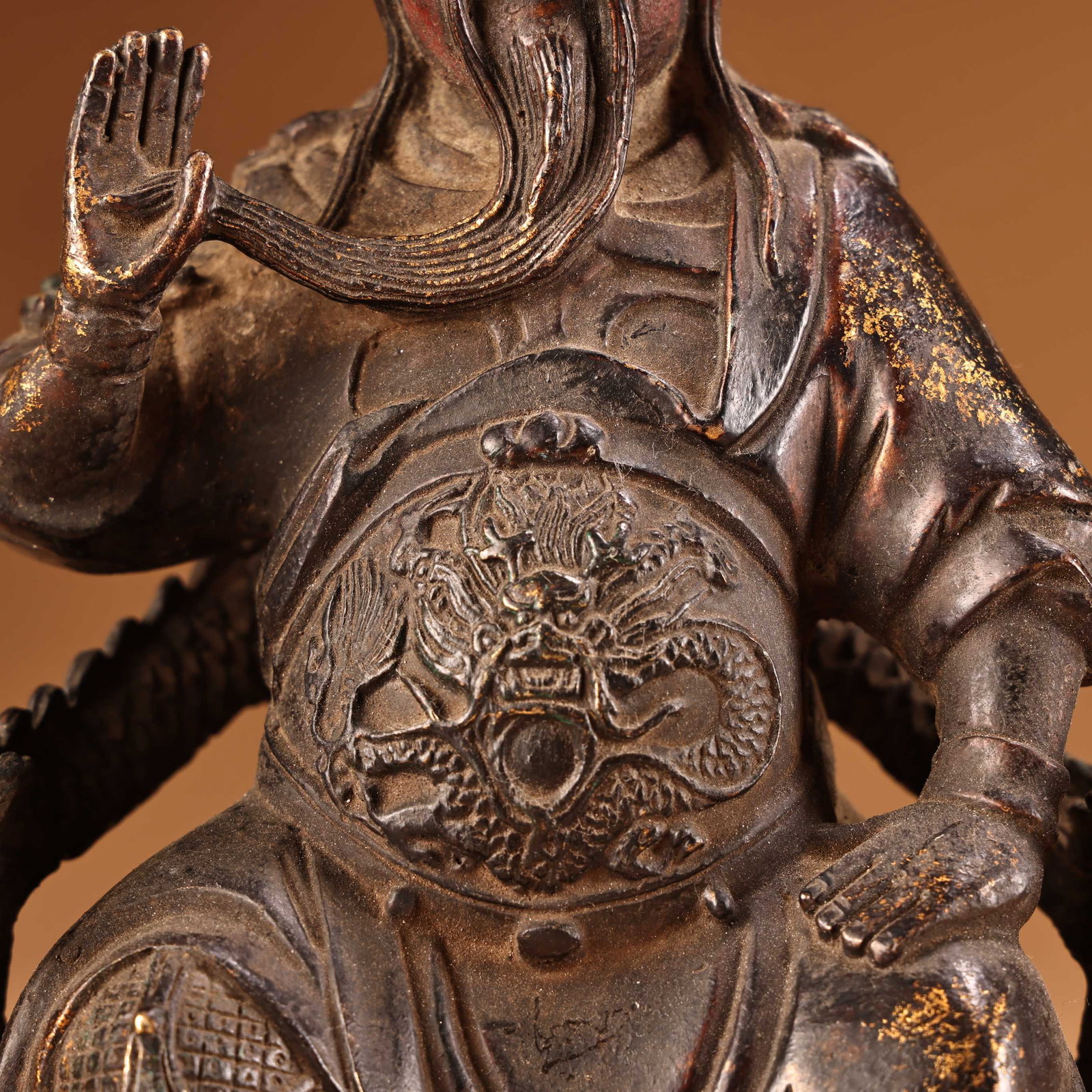 Vintage Bronze Guangong General Statue - 5