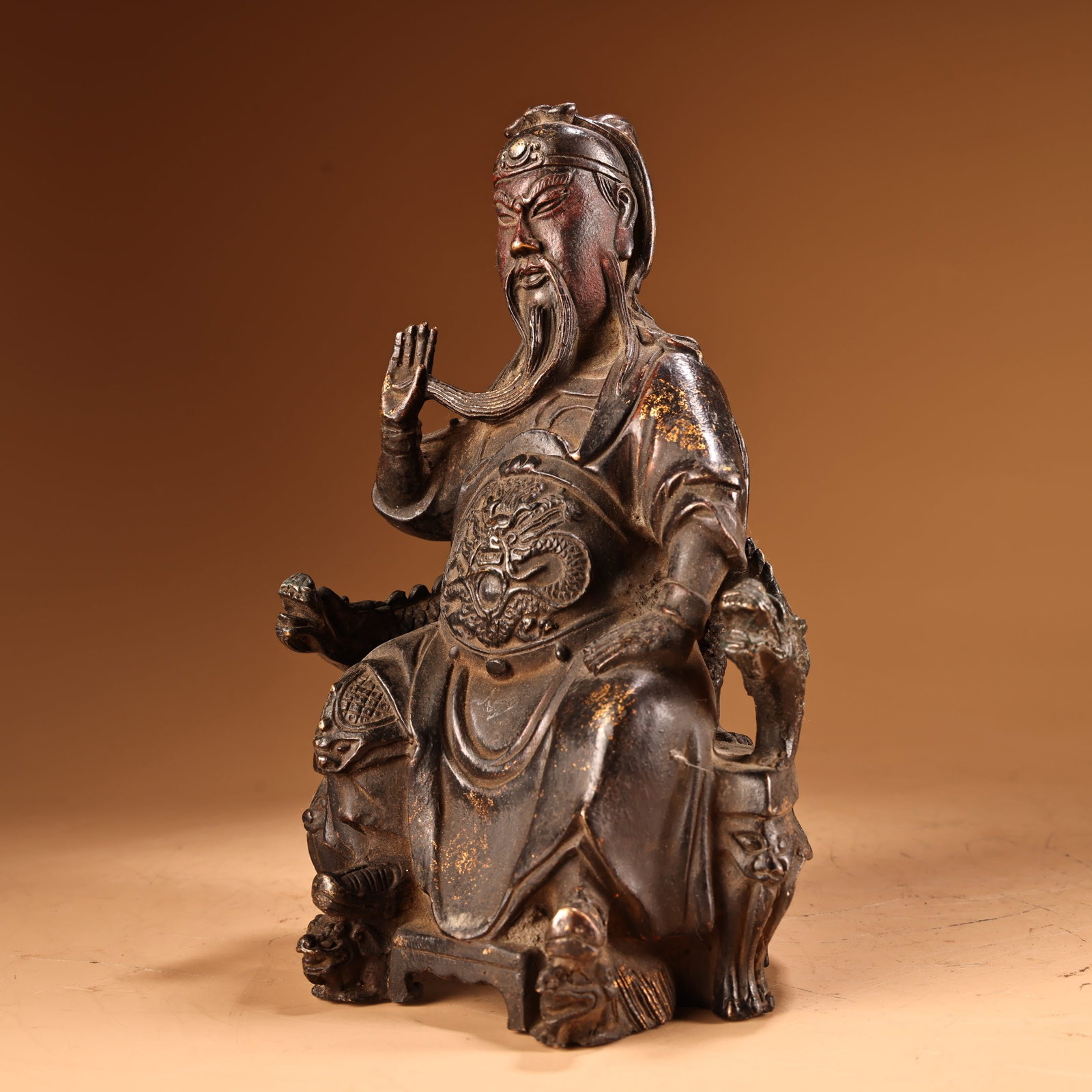 Vintage Bronze Guangong General Statue - 7