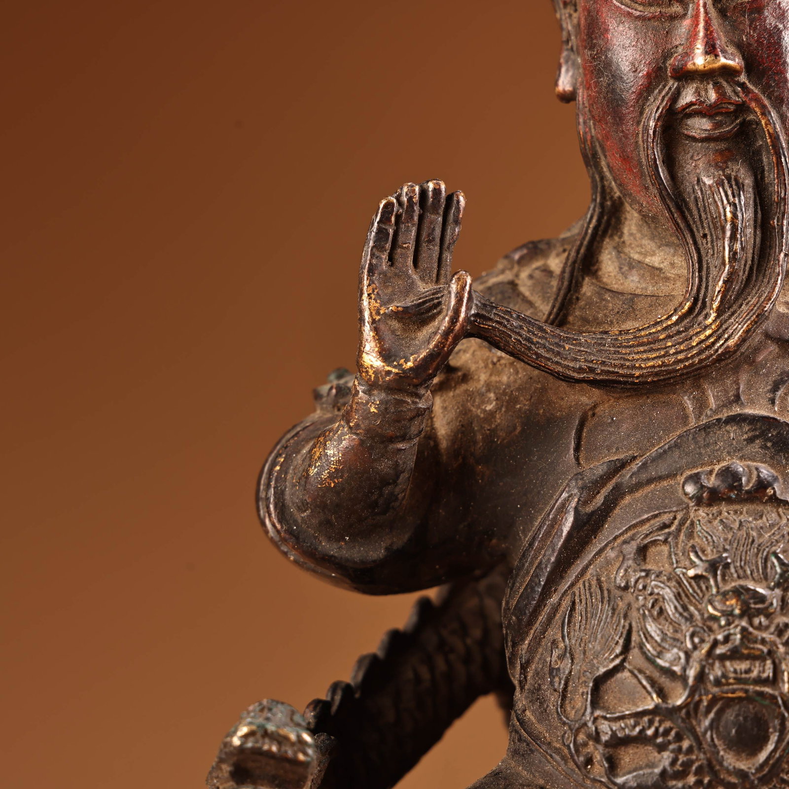 Vintage Bronze Guangong General Statue - 9