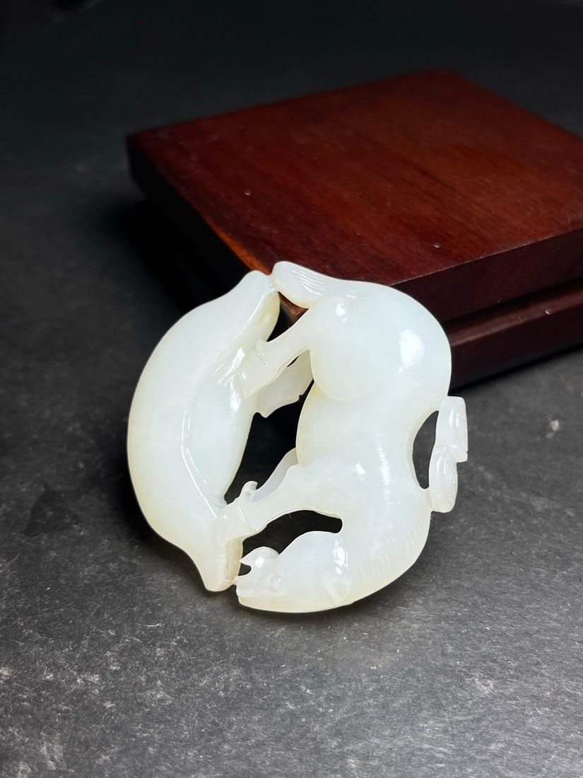 Hetian Jade Hand Carved Fortune Horse Pendant - 6