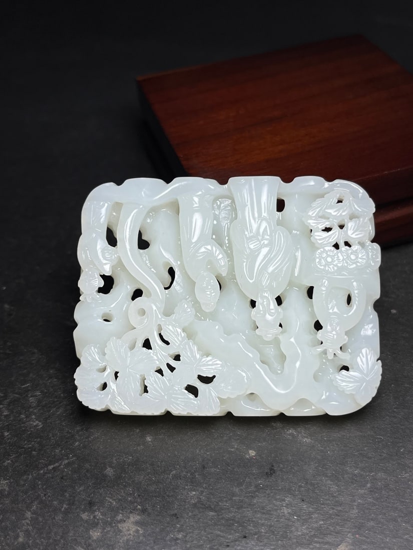Openwork Hetian Jade Hand Carved Figure Pendant - 6