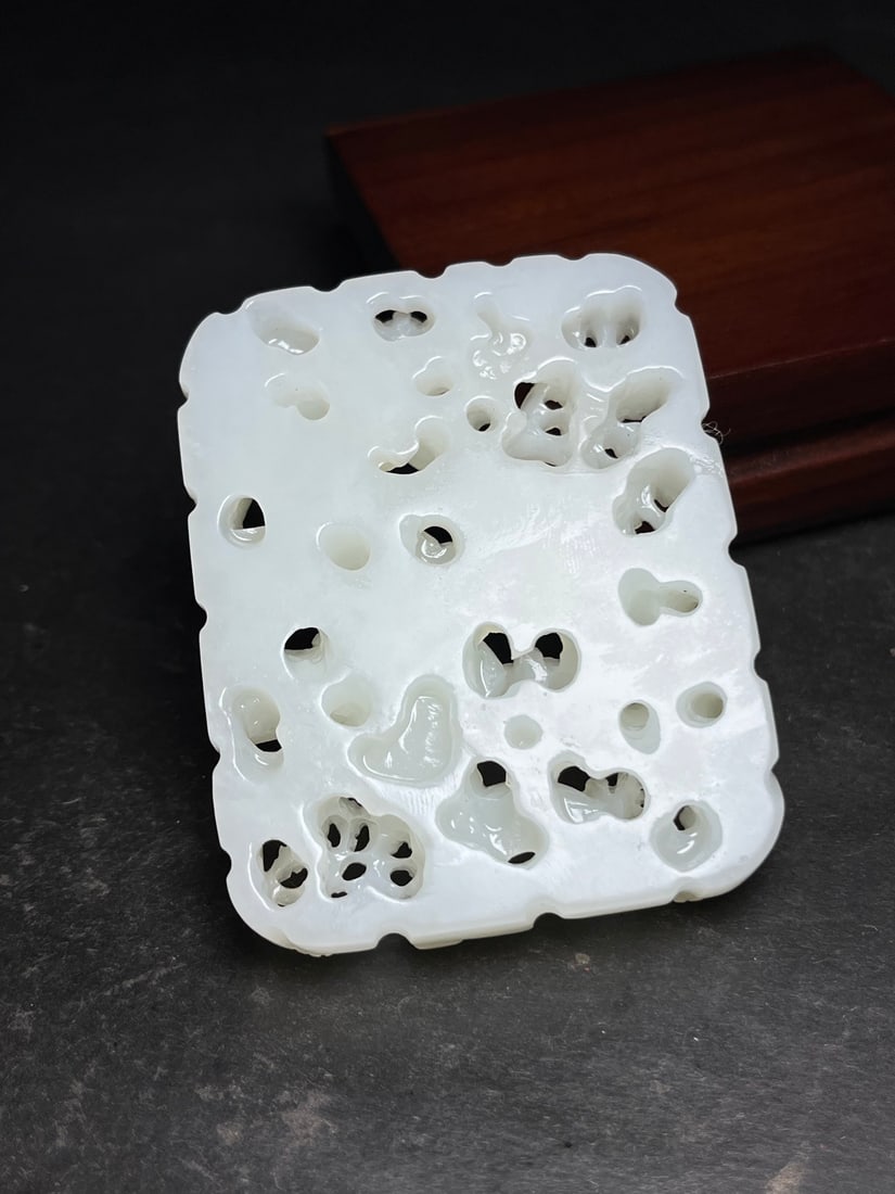 Openwork Hetian Jade Hand Carved Figure Pendant - 7
