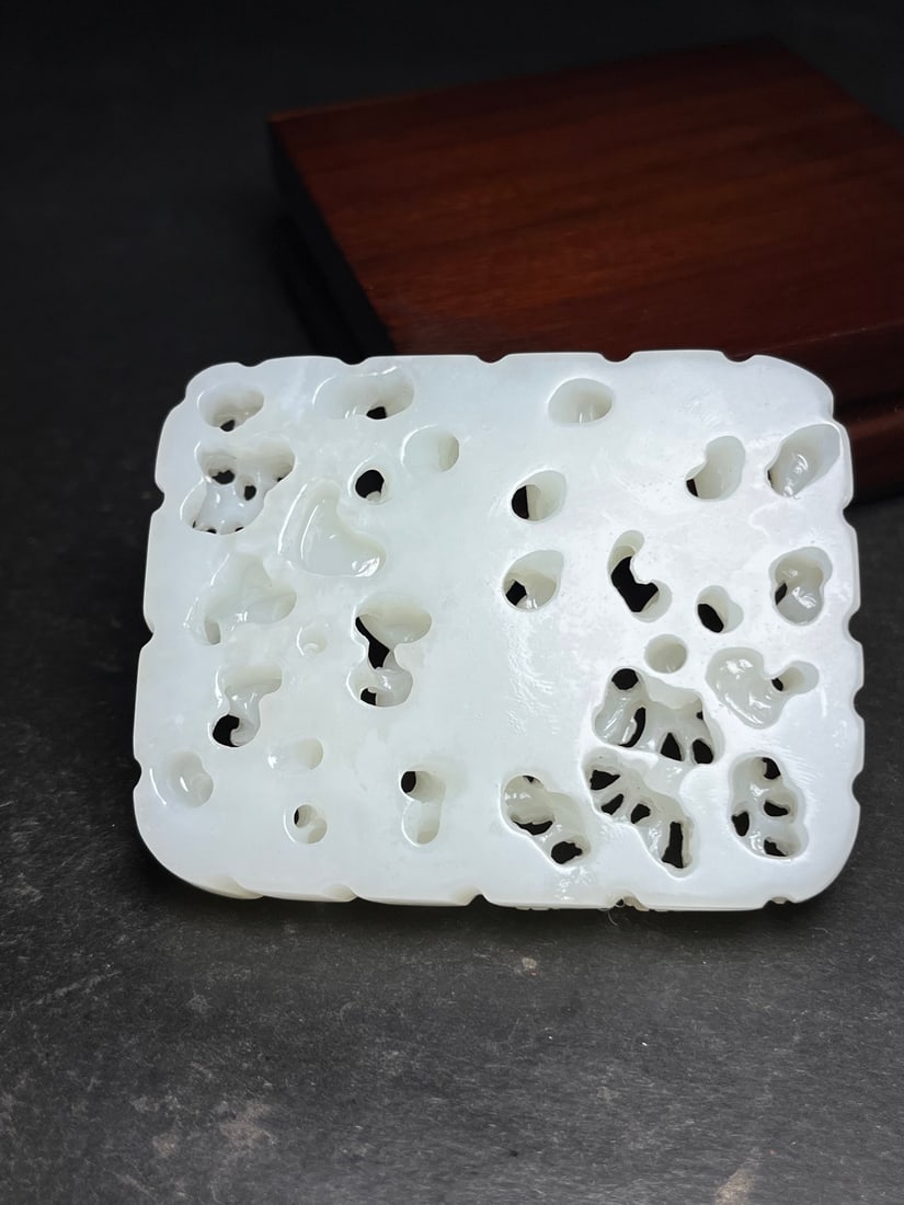 Openwork Hetian Jade Hand Carved Figure Pendant - 8