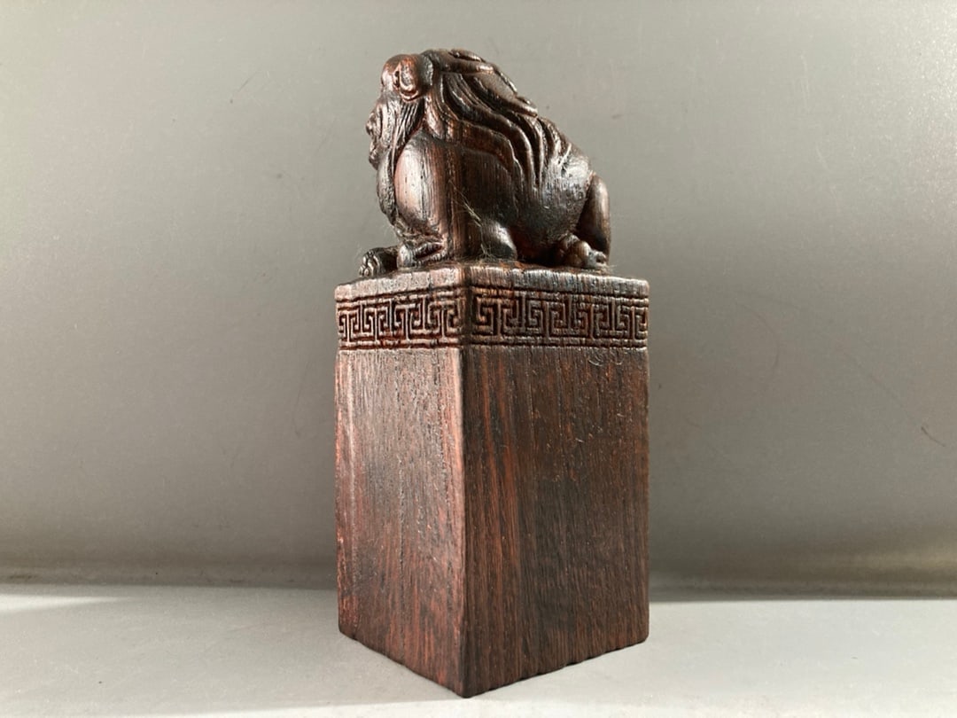 Vintage Bamboo Beast Seal Statue - 2