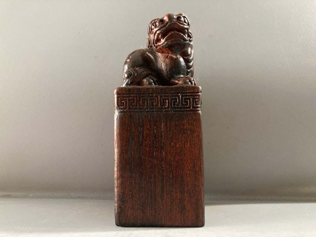 Vintage Bamboo Beast Seal Statue - 3
