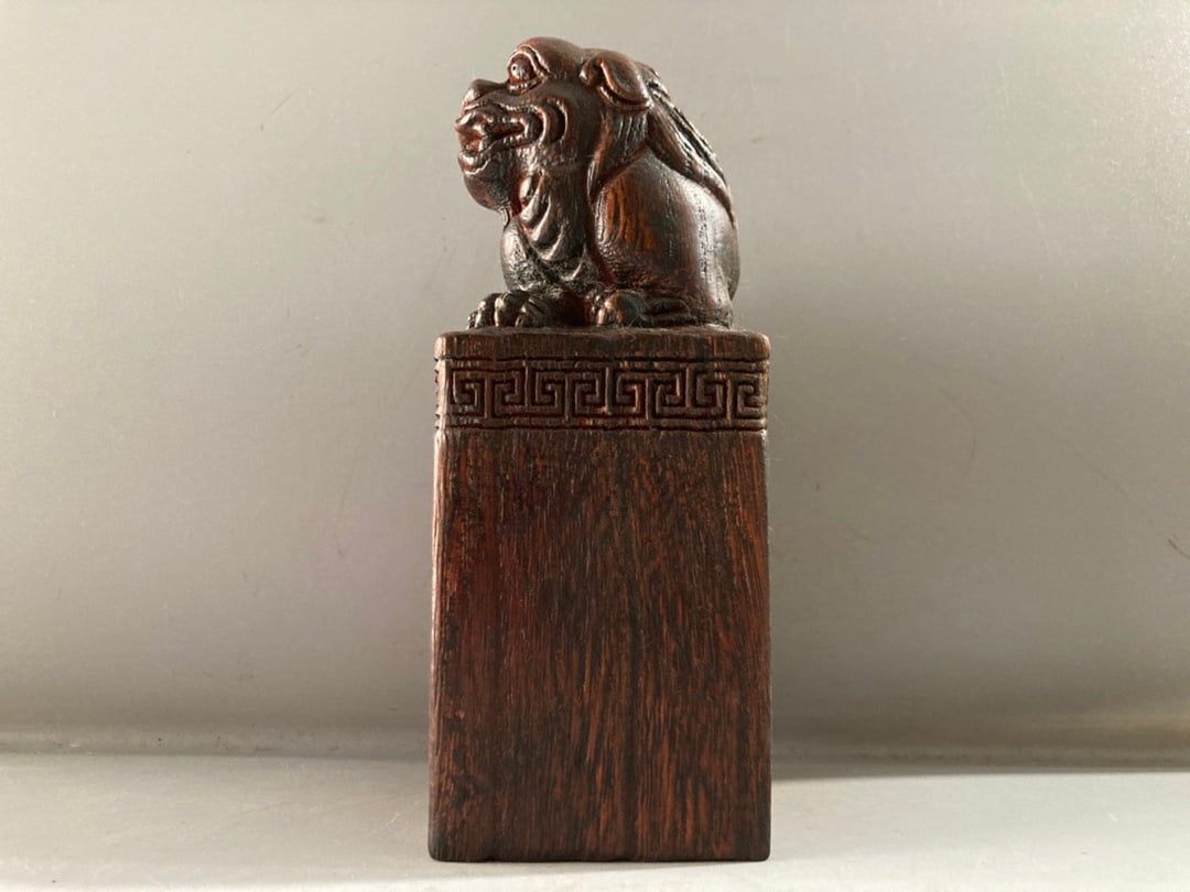 Vintage Bamboo Beast Seal Statue - 4