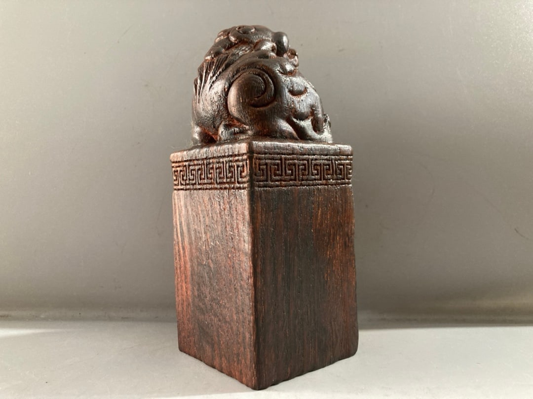 Vintage Bamboo Beast Seal Statue - 5