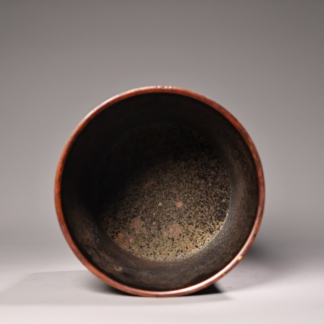 Vintage Gilt Gold Copper ''SHOU''Brush Pot - 6