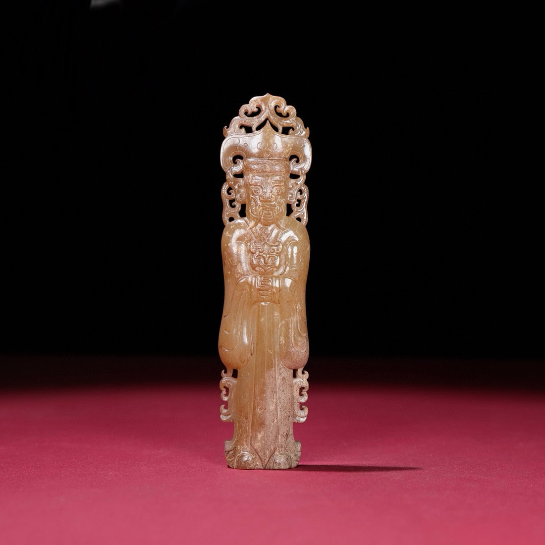 Old Hetian Jade Figure Pendant: Title: Old Hetian Jade Figure Pendant Origin: Chinese Date/Period: After1850 Materials: Hetian Jade Dimensions: 125x30x10(mm) 4.92x1.18x0.39(inches) Weight 0.15 lbs/68g Reserve: $999.00 Shipping: