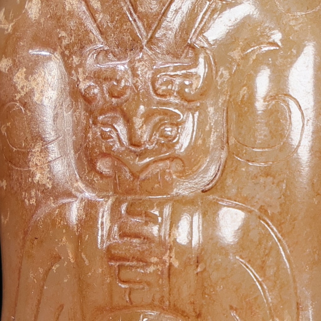 Old Hetian Jade Figure Pendant - 4