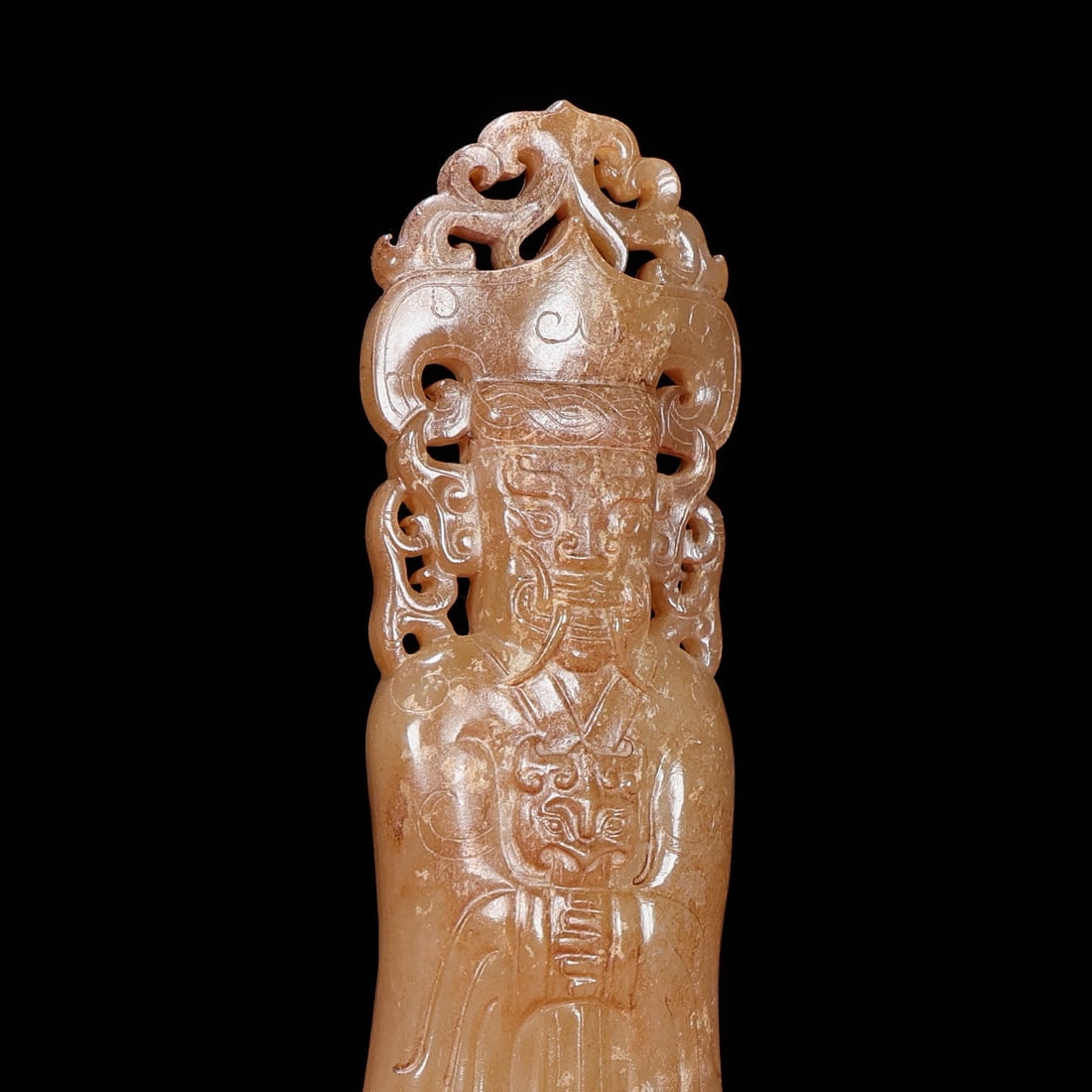 Old Hetian Jade Figure Pendant - 5