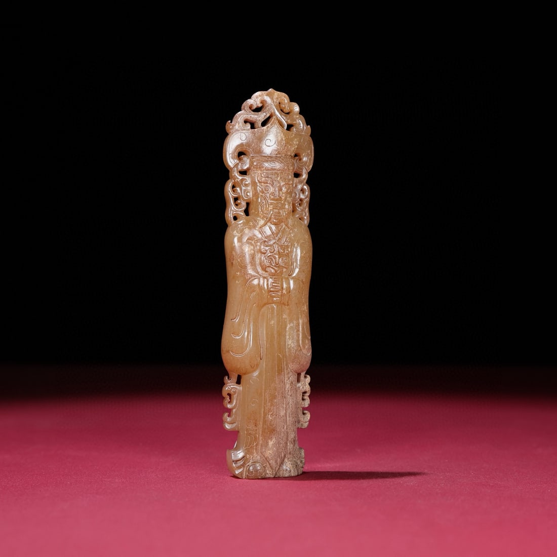 Old Hetian Jade Figure Pendant - 8