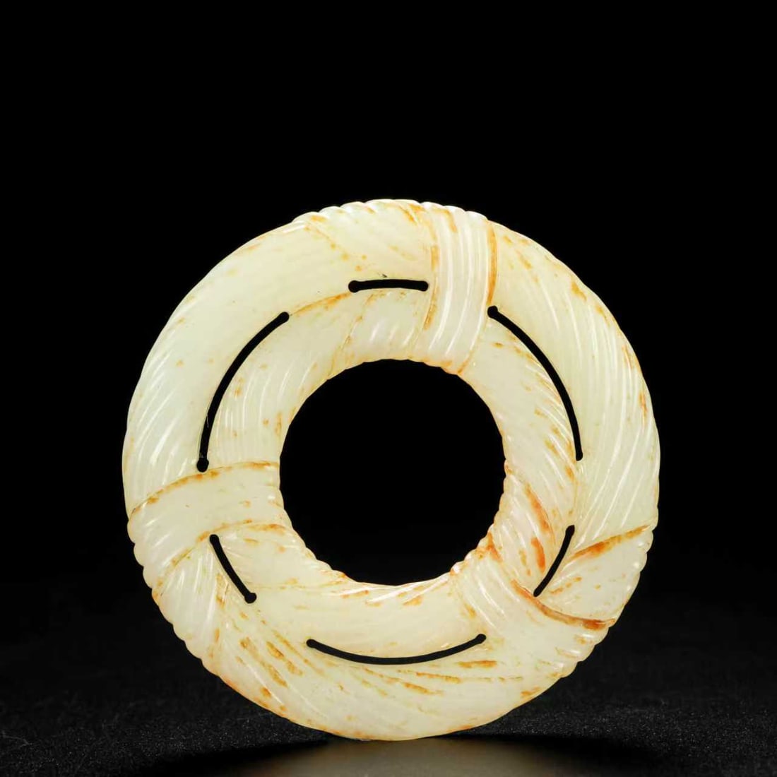Old Hetian Jade Bi Pendant - 8