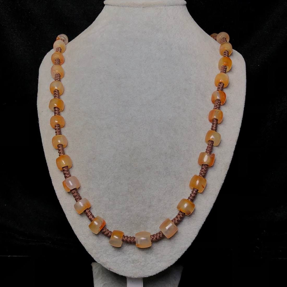 Hand knitting Agate Necklace
