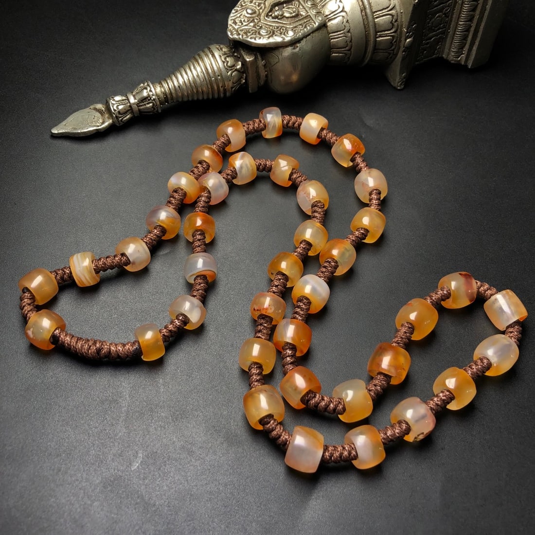 Hand knitting Agate Necklace - 7