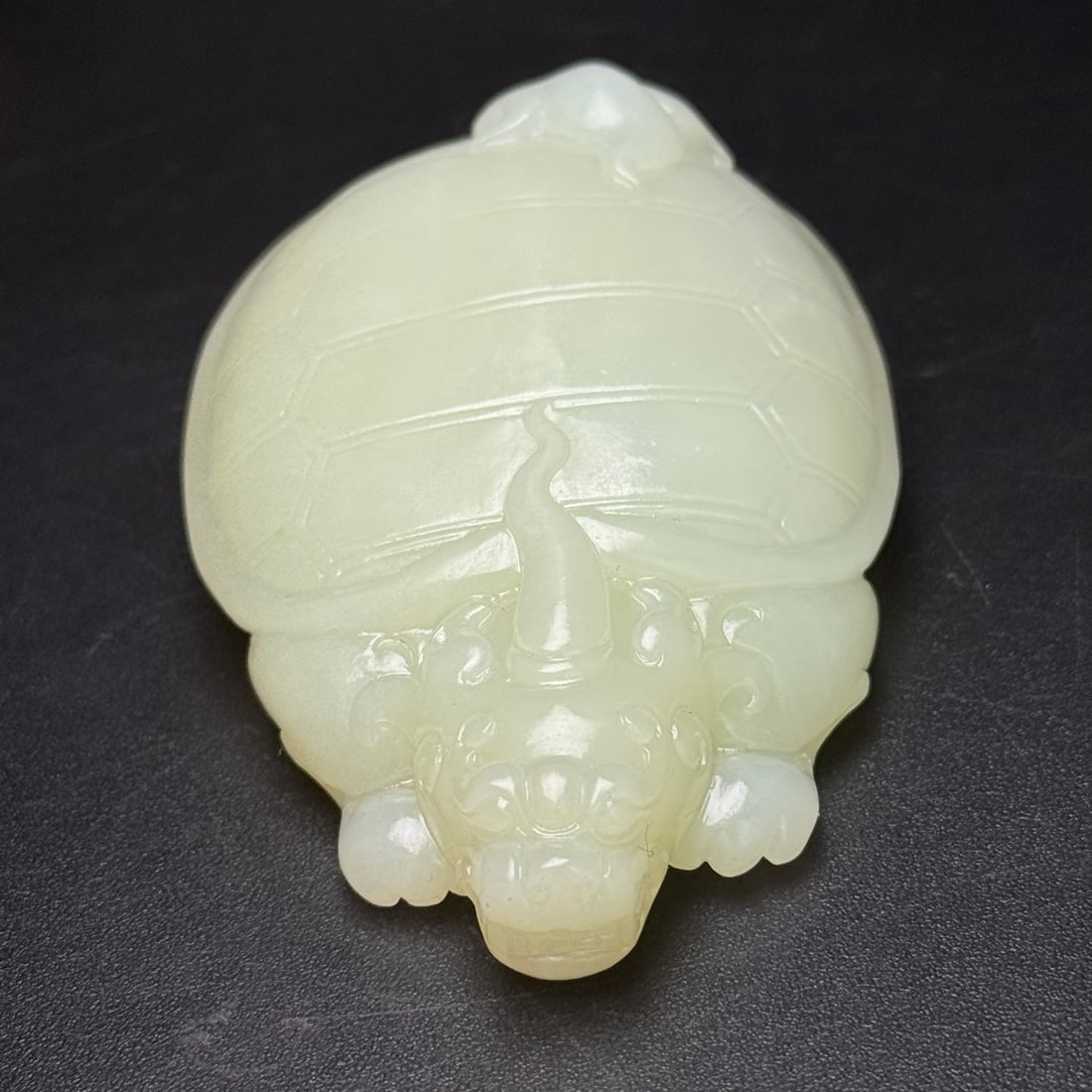 Hetian Jade Hand Carved Dragon Turtle Statue - 6