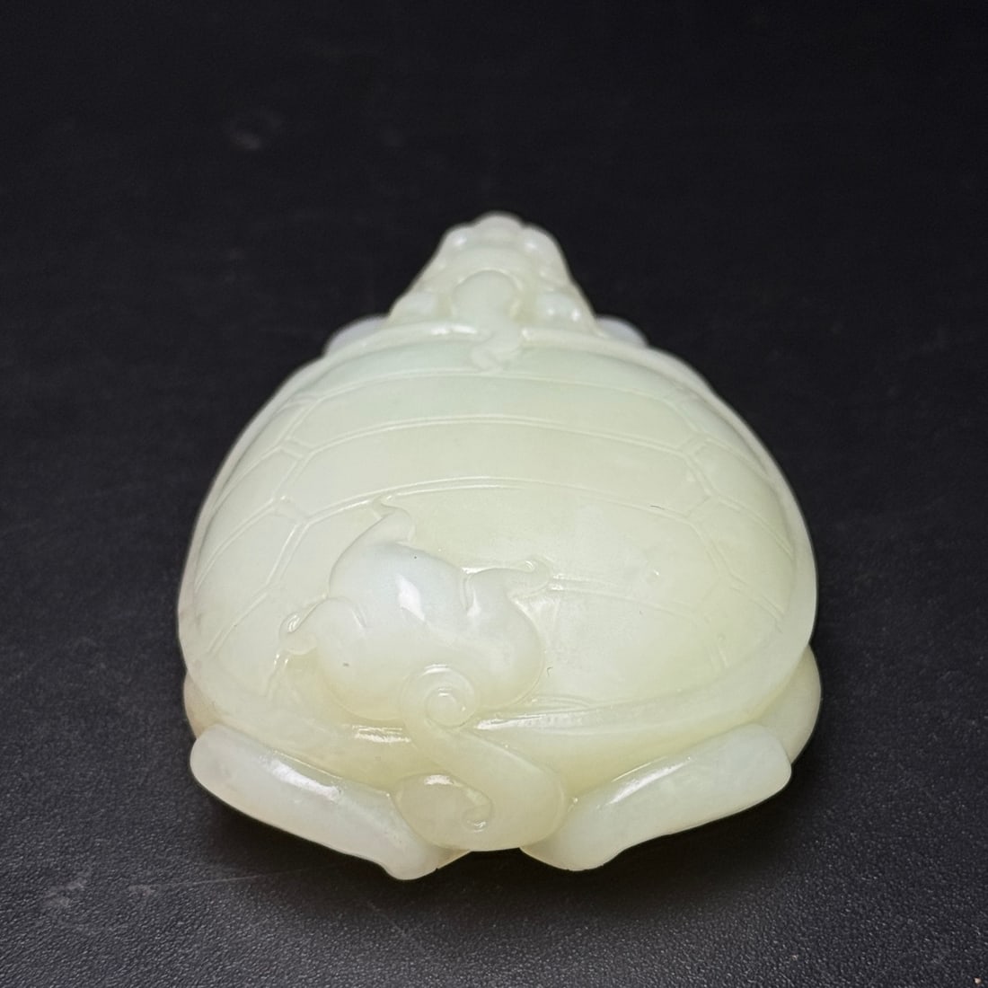 Hetian Jade Hand Carved Dragon Turtle Statue - 7