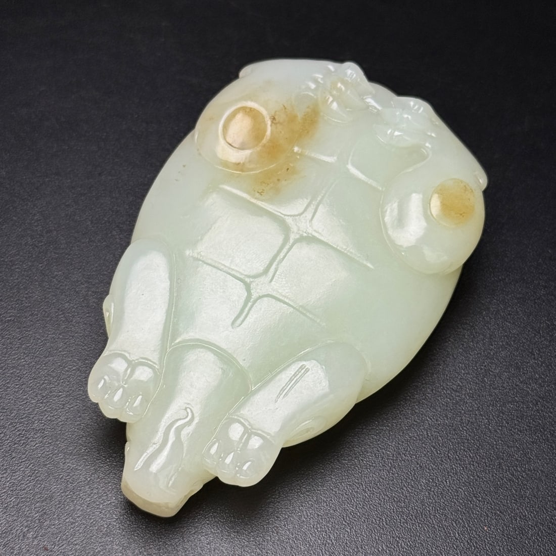 Hetian Jade Hand Carved Dragon Turtle Statue - 8