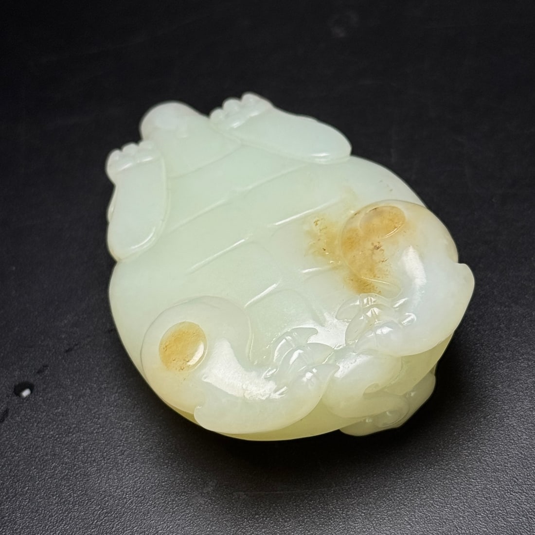 Hetian Jade Hand Carved Dragon Turtle Statue - 9