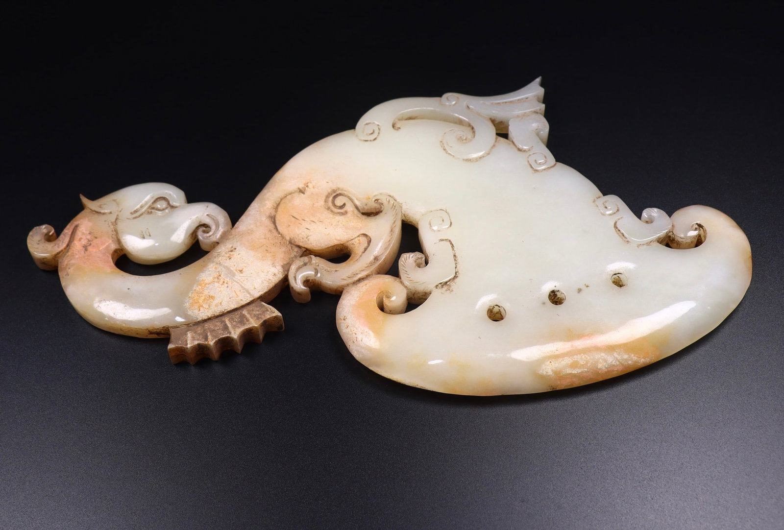 Old Heian Jade Phoenix Axe Statue - 4