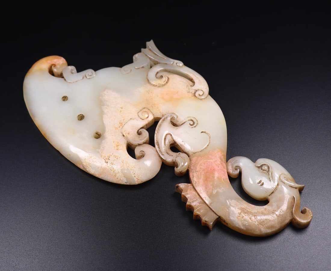 Old Heian Jade Phoenix Axe Statue - 6