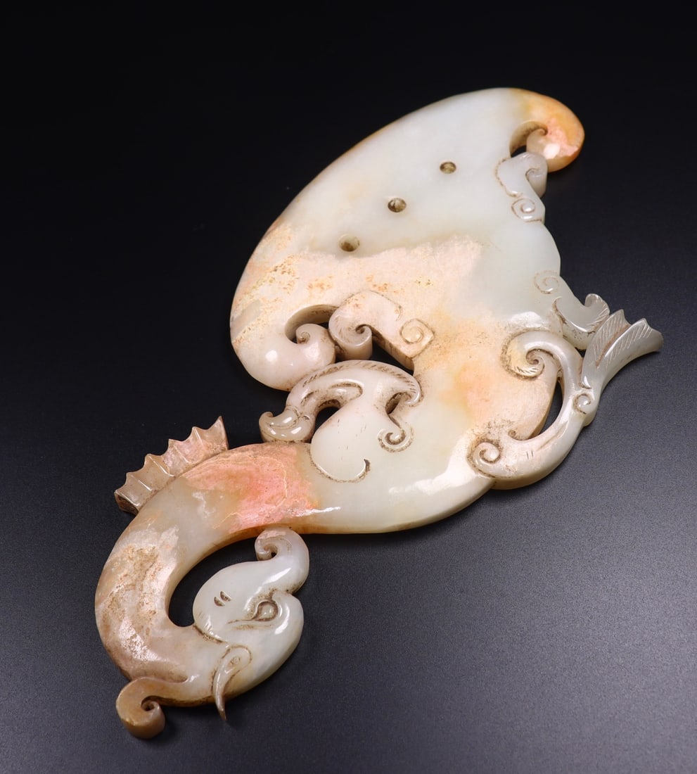Old Heian Jade Phoenix Axe Statue - 7