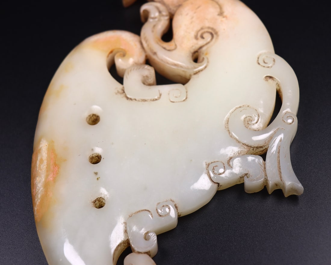 Old Heian Jade Phoenix Axe Statue - 9