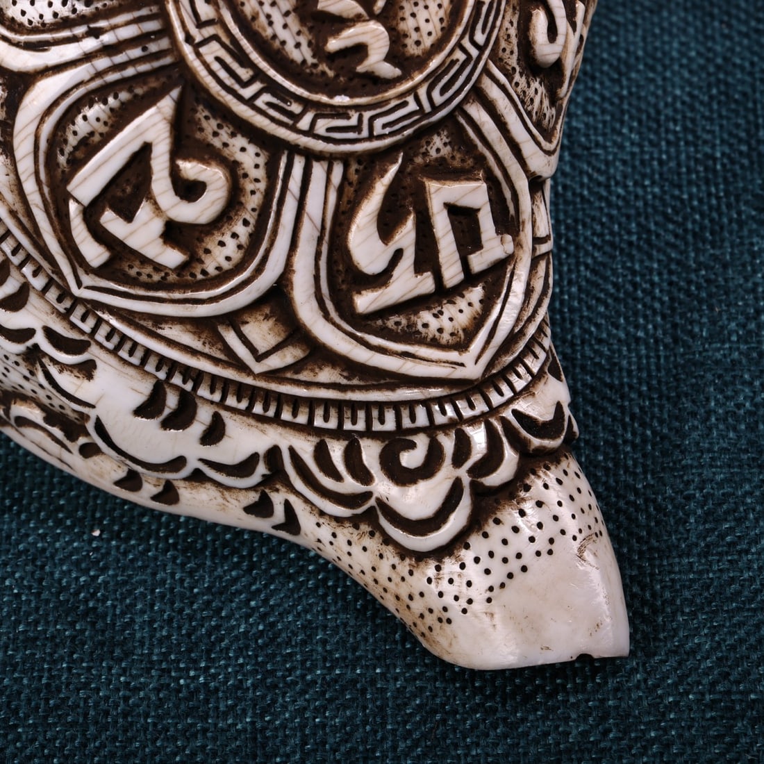 Old Tibetan Prayer Tool Conch - 10