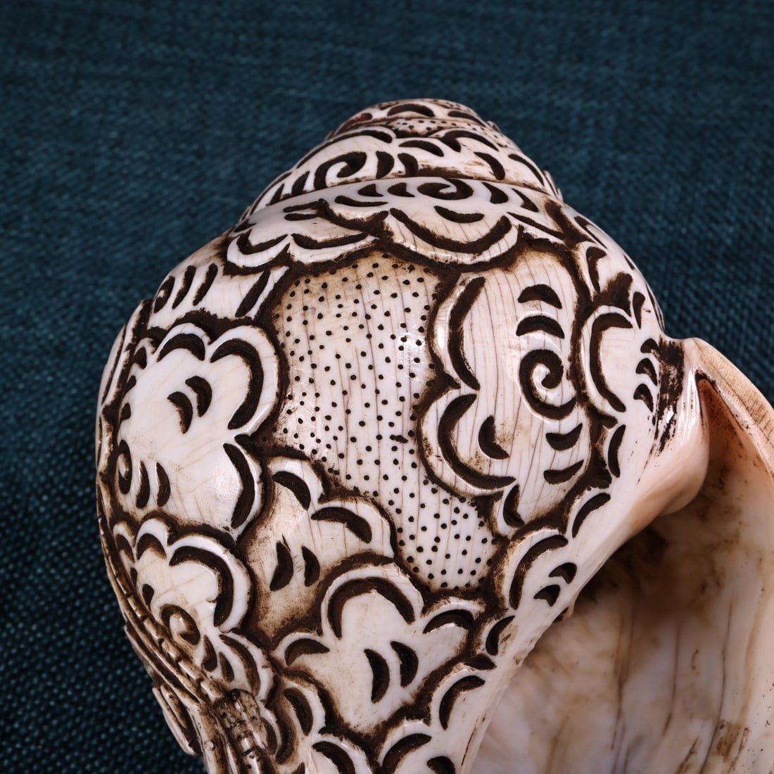 Old Tibetan Prayer Tool Conch - 8