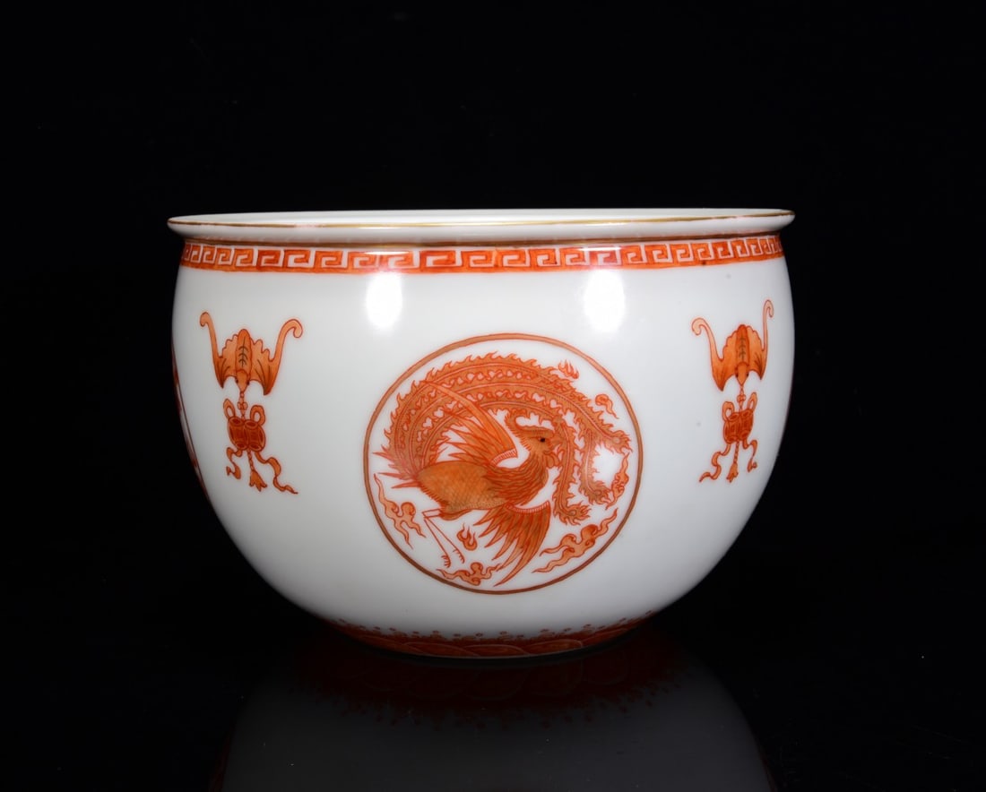 Iron Red Glaze Dragon Phoenix Porcelain Jar (1 of 9)