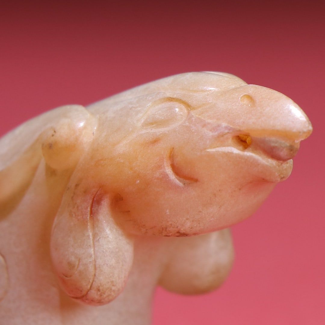 Old Hetian Jade Phoenix Head Statue - 3
