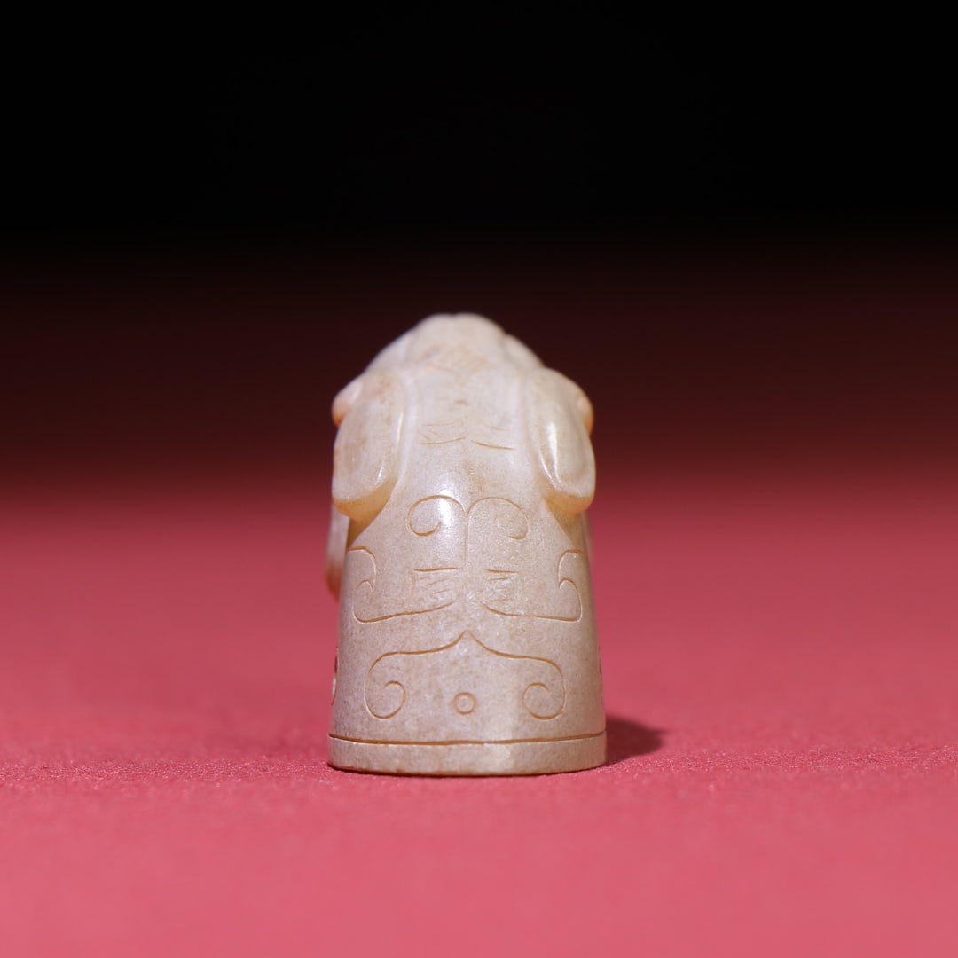 Old Hetian Jade Phoenix Head Statue - 8