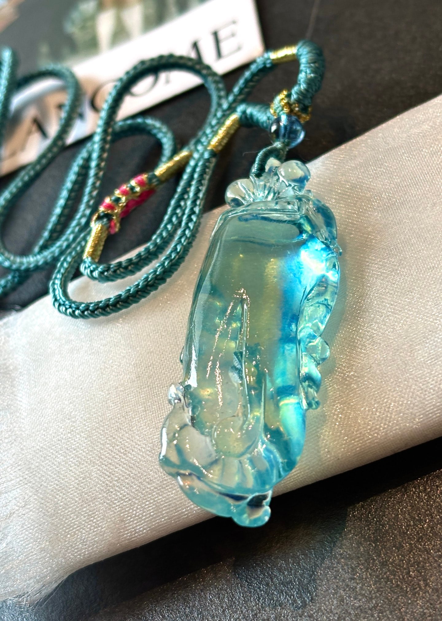 Natural Aquamarine Ginseng Ruyi Pendant: Title: Natural Aquamarine Ginseng Ruyi Pendant Origin: Chinese Date/Period: After2020 Materials: Aquamarine Dimensions: 52x20x11.2(mm) 2.05x0.79x0.44(inches) Weight 0.04 lbs/16.9g Reserve: $259.00