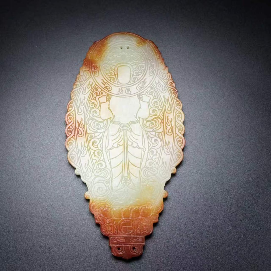 Vintage Hetian Jade Buddha Pendant Statue - 3