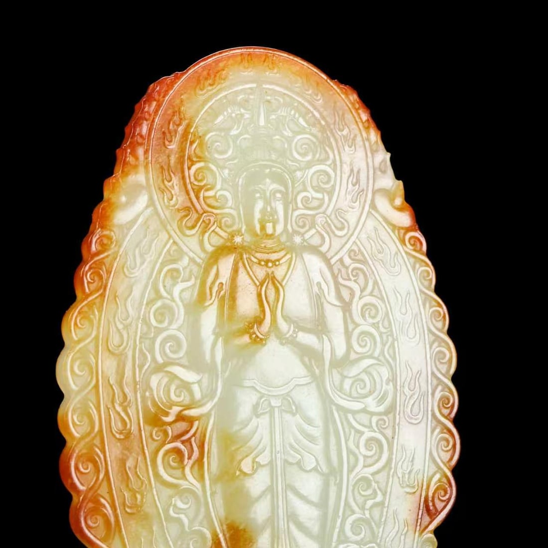 Vintage Hetian Jade Buddha Pendant Statue - 4