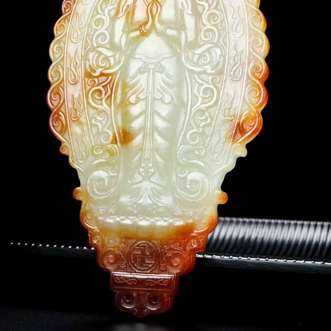 Vintage Hetian Jade Buddha Pendant Statue - 6