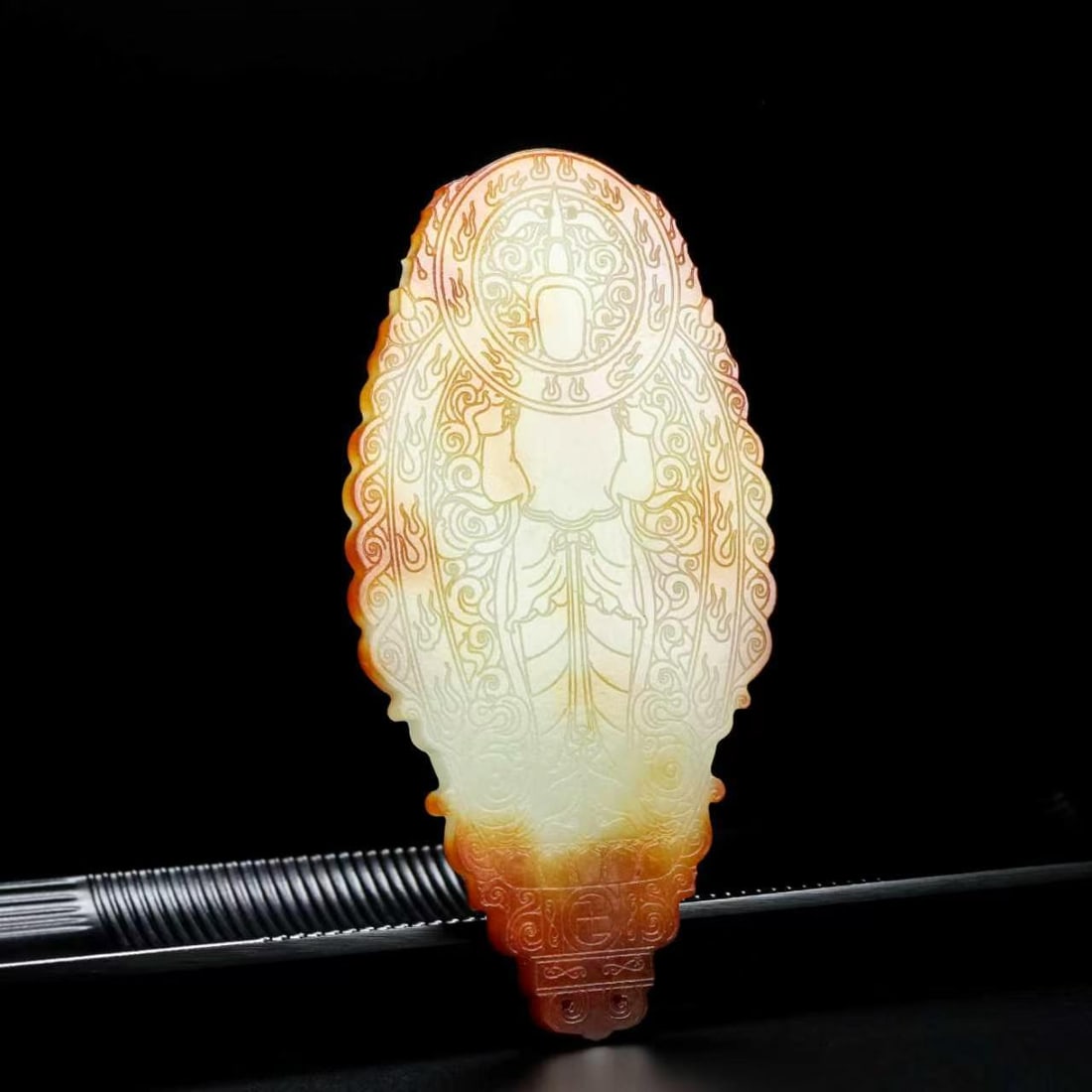 Vintage Hetian Jade Buddha Pendant Statue - 7