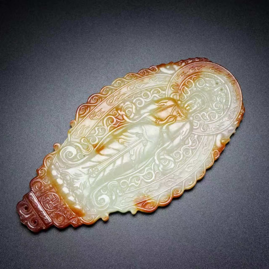 Vintage Hetian Jade Buddha Pendant Statue - 8