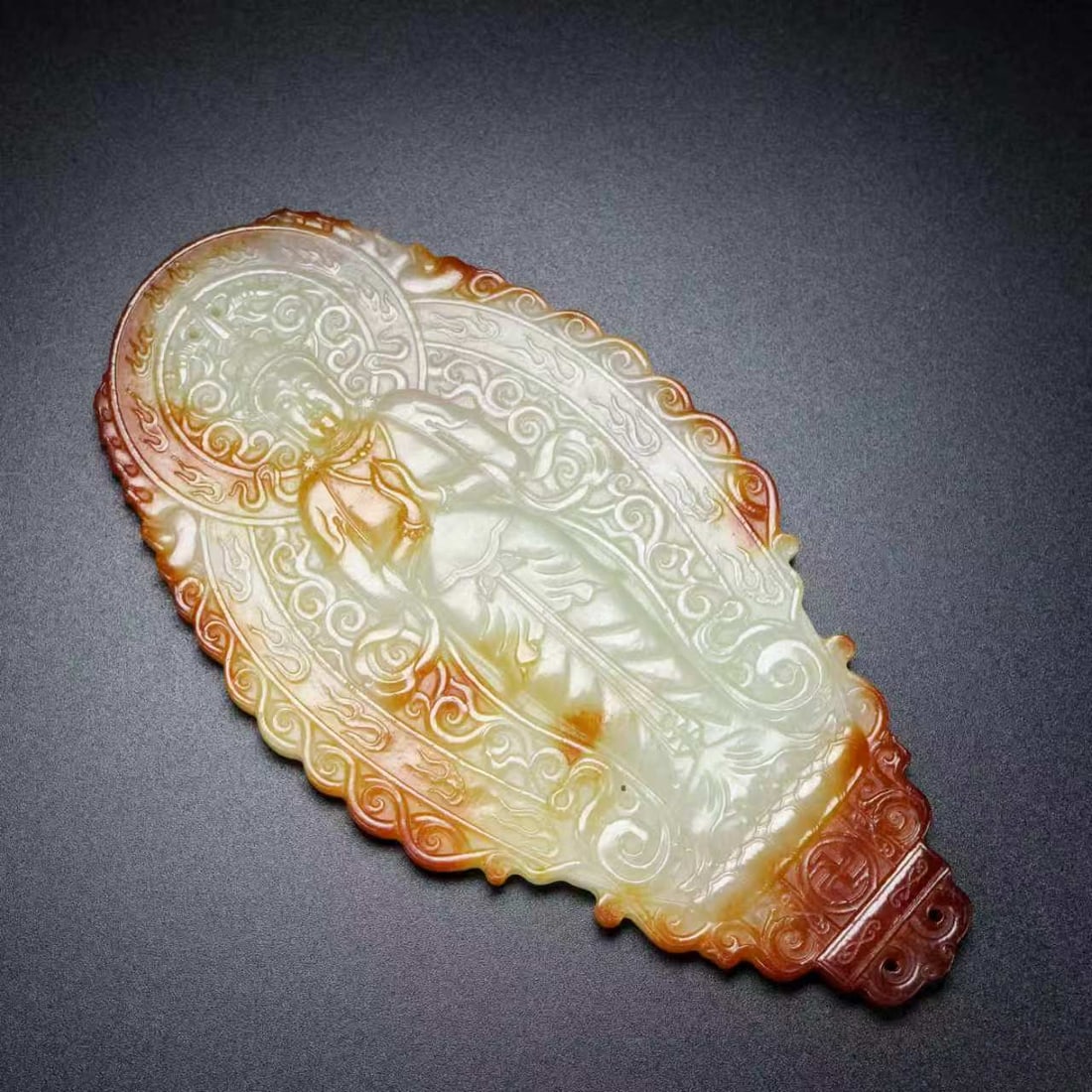 Vintage Hetian Jade Buddha Pendant Statue - 9
