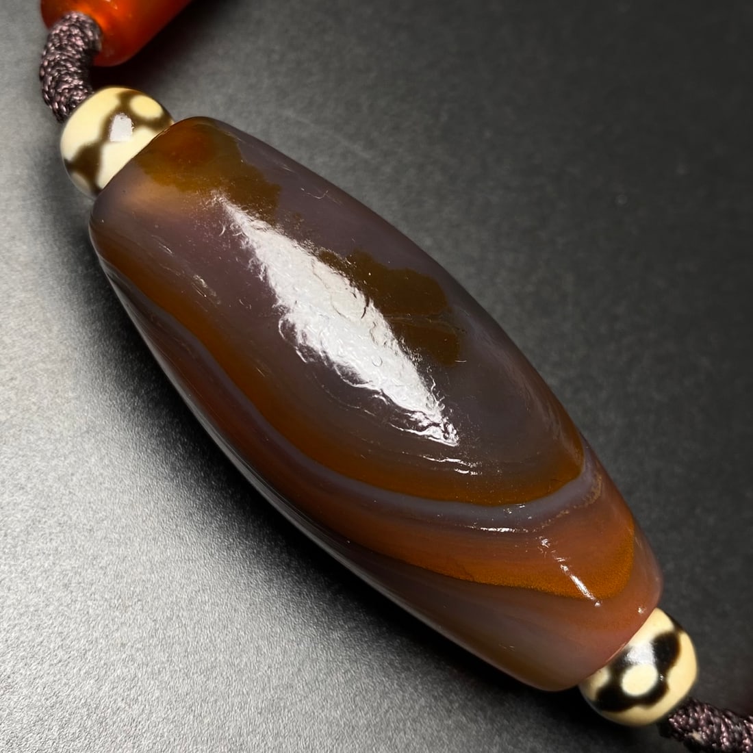Hand knitting DZI Agate Necklace - 9